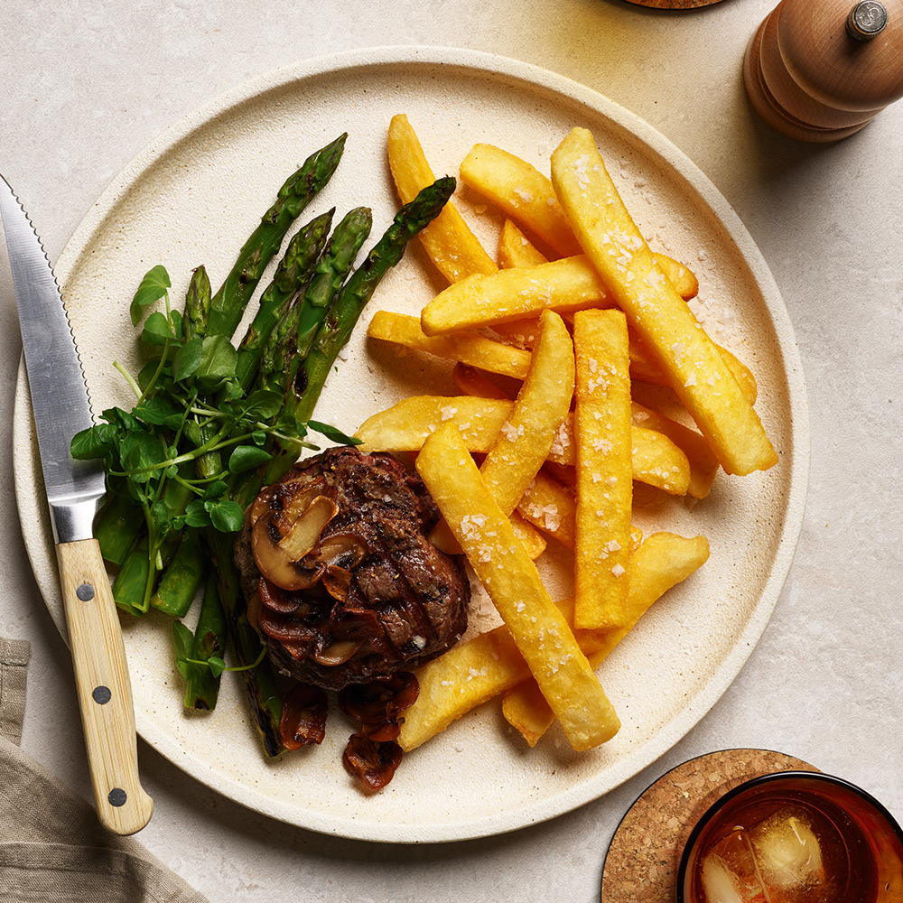 Dish made using McCain SureCrisp™ Steak Fries